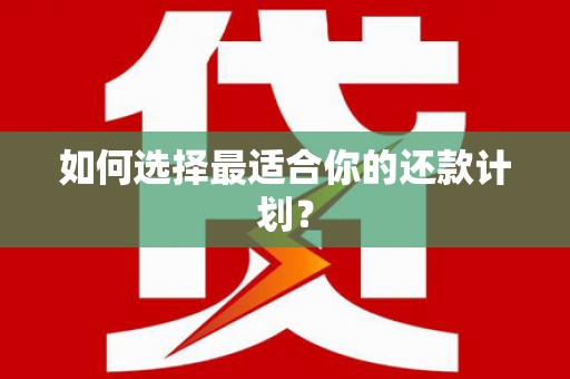 钢城如何选择最适合你的还款计划？