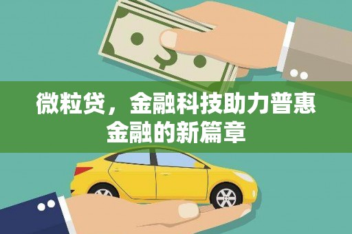钢城微粒贷，金融科技助力普惠金融的新篇章