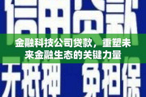 钢城金融科技公司贷款，重塑未来金融生态的关键力量