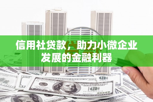 钢城信用社贷款，助力小微企业发展的金融利器